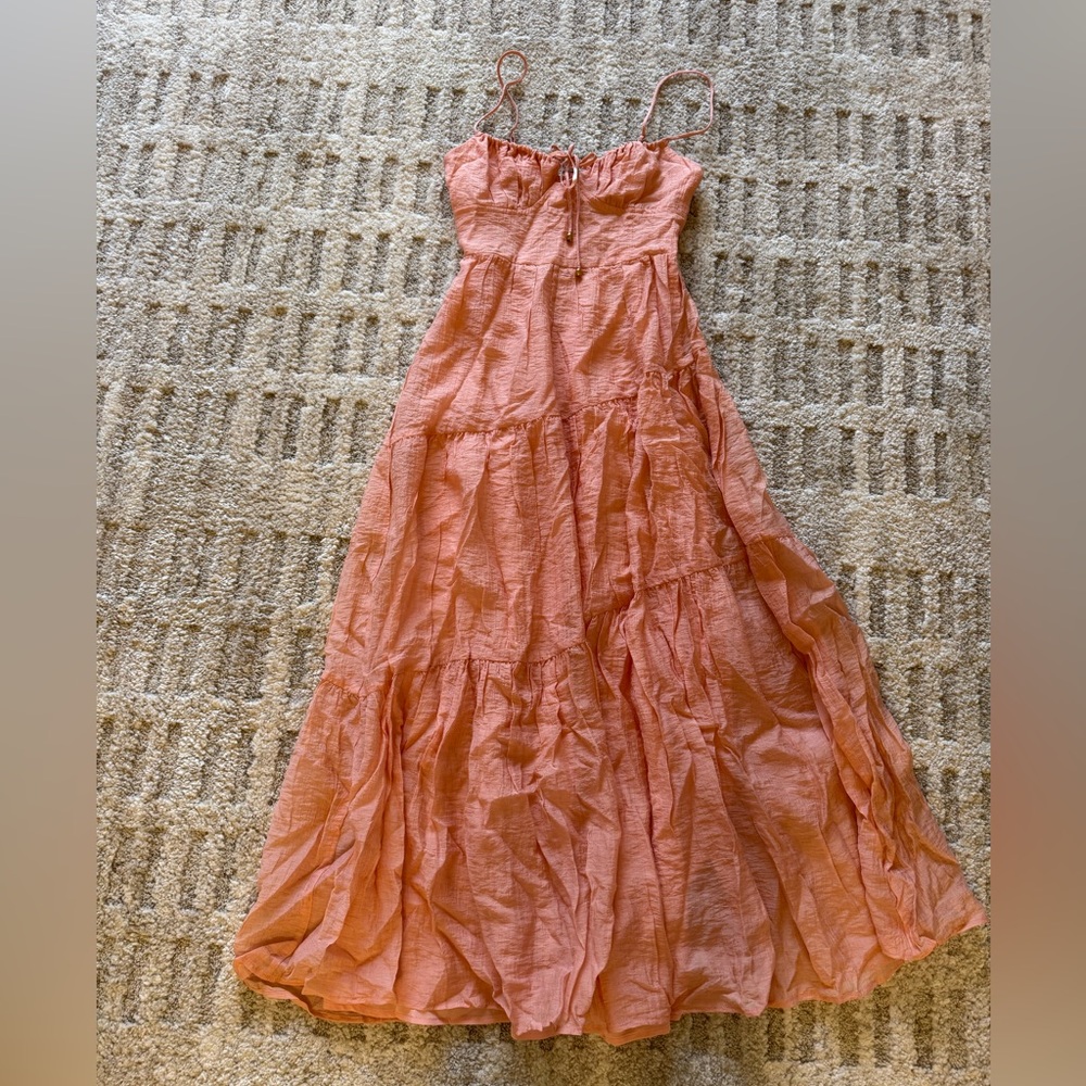 Indikah Flowy Peach Maxi Dress